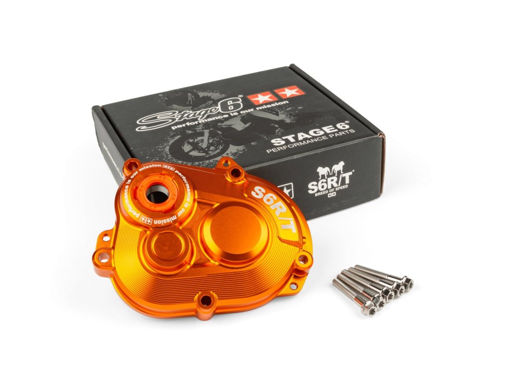 Kryt převodovky Stage6 R/T MK2 Piaggio s titanovými šrouby oranžová