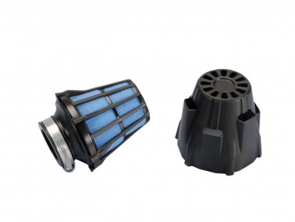 203.0080 - Vzduchový filtr Polini air box rovný 32mm černo-modrý