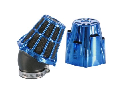 Vzduchový filtr Polini D.42 air box 42mm 30° modrý chrom