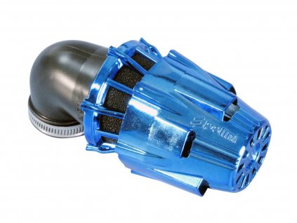 203.0116 - Vzduchový filtr Polini air box 32mm 90° modrý chrom