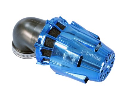 Vzduchový filtr Polini D.37 air box 37mm 90° modrý chrom