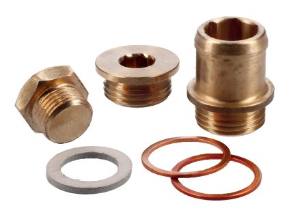 Příruba k chlazení a zátka Polini, Minarelli LC RV4-3, Peugeot 103 XPLC, Clip LC, RCXLC