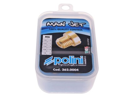 Sada trysek Polini, Dellorto karburátory M6 velikost 100-118