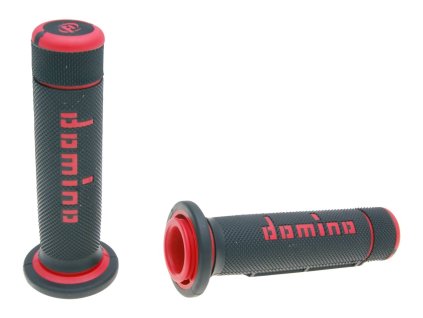 Gripy Domino A180 ATV plyn na páčku 22/22mm černo - červené