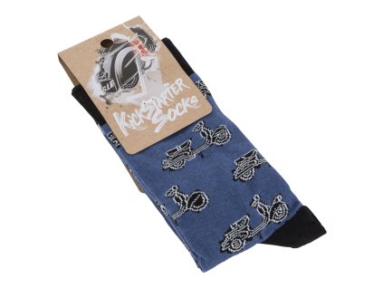 Ponožky Vespa Kickstarter, modrá/černá, unisex, 36-40