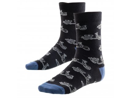 Ponožky Vespa Kickstarter, černá/šedá, unisex, 36-40