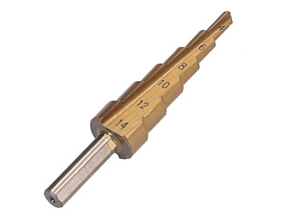 40432 - step drill bit HSS titanium plated 4-14mm