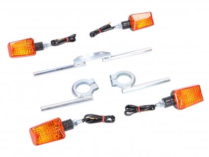 40736 - indicator light set 12V 20W w/ mounting brackets zinc plated for Simson S50, S51, S70