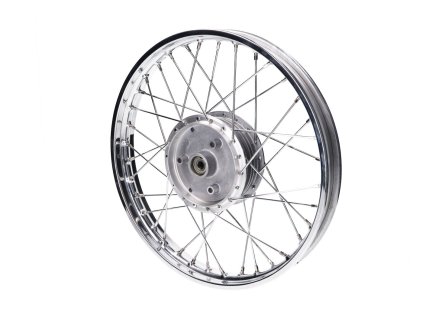 40889 - spoke wheel 1.50 x 16 inch chromed steel for Simson KR51/1, KR51/2 Schwalbe, S50, S51, S53, S70, S83, SR4-1 Spatz, SR4-2 Star, SR4-3 Sperber, SR4-4 Habicht, Duo