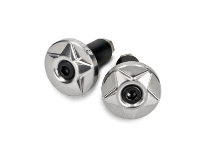 Koncovky řidítek VOCA CNC 14mm - stříbrná