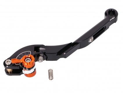 PUI19-NNT - front brake lever Puig 2.0 adjustable, extendable folding  - black orange