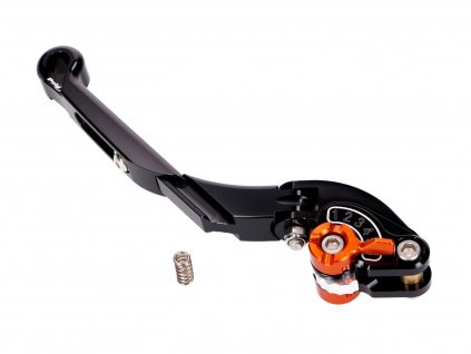 PUI29-NNT - clutch lever / rear brake lever Puig 2.0 adjustable, extendable folding  - black orange