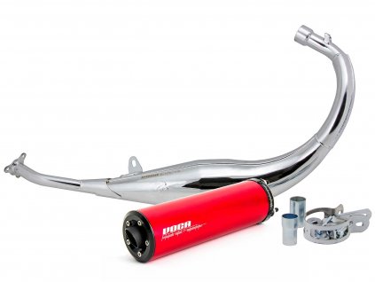 VCR-RD15188/RE - exhaust VOCA Chromed 50/70cc red silencer for Minarelli AM6 Enduro, Supermoto