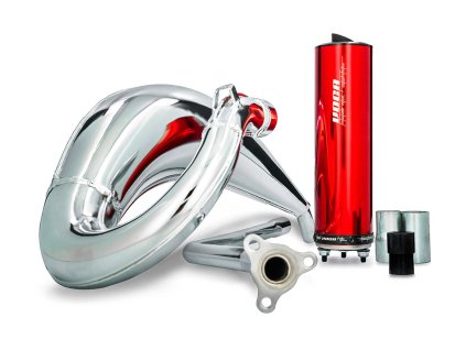 VCR-RD38185/RE - exhaust VOCA Cross chromed 50/70cc red silencer for Rieju MRT 50