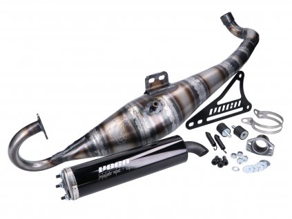 VCR-RD43166/BK - exhaust VOCA Road-Race 70cc black silencer for Minarelli horizontal