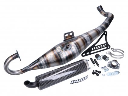 VCR-RD43166/CA - exhaust VOCA Road-Race 70cc carbon silencer for Minarelli horizontal