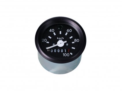 40899 - speedometer 100km/h round shape 60mm w/ direction indicator light for Simson S50, S51, S53, S70