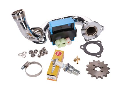 Sada na odblokování, nastavitelné CDI, chrom, Derbi Senda, Aprilia RX, SX, Gilera RCR, SMT 2018- (Euro4)