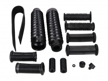 41888 - frame, gearshift, kick starter, handlebar, front fork rubber parts set 14-piece for Simson S50, S51, S53, S70, S83
