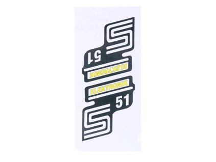 Samolepka S51 Elektronik žlutá, Simson S51