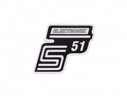 41986 - Samolepka S51 Elektronik stříbrná, Simson S51