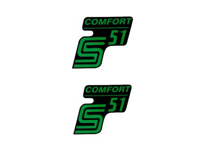 Samolepky S51 Comfort černo-zelené, Simson S51