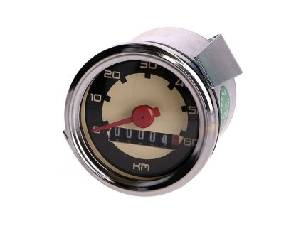 Tachometr univerzální 60km/h bílý podklad, Puch, Herkules, Simson