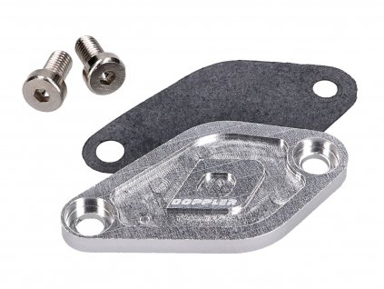 42576-SI - oil pump cover Doppler silver-colored for Minarelli AM6, Derbi EBE, EBS, D50B