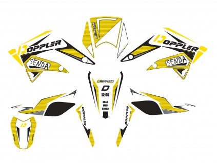 42768 - decal set Doppler white-black-yellow for Derbi Senda 2011-2017