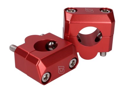 42867-RE - handlebar clamp set Doppler 22mm to 28.6mm red