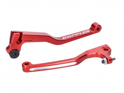 42871-RE - brake and clutch lever set Doppler CNC red for Beta RR 2012- (w/ GRIMECA brake)