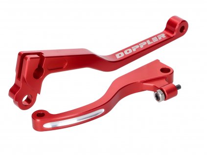 42875-RE - brake and clutch lever set Doppler forged CNC red for Senda DRD Pro
