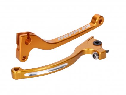 42881-GO - brake and clutch lever set Doppler CNC golden for Rieju, Derbi, Sherco (w/ AJP brake)