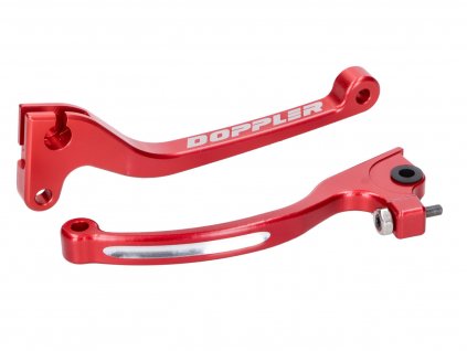 42881-RE - brake and clutch lever set Doppler CNC red for Rieju, Derbi, Sherco (w/ AJP brake)