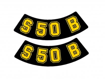 41971 - Samolepka S50 B černo-žlutá, 2 kusy, Simson S50