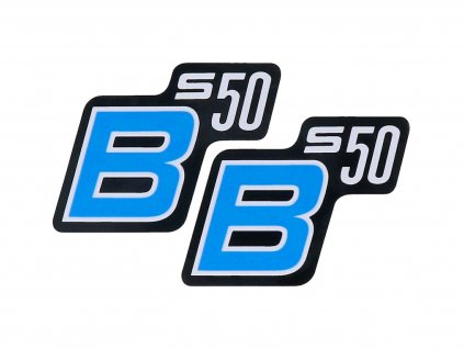 41972 - Samolepka S50 B černo-modrá, 2 kusy, Simson S50
