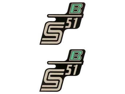 Samolepka S51 B černo-zelená, 2 kusy, Simson S51