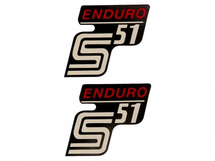 42004 - Samolepka S51 Enduro černo-červená, 2 kusy, Simson S51