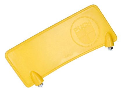 Žlutý spoiler blatníku s logem Puch Maxi