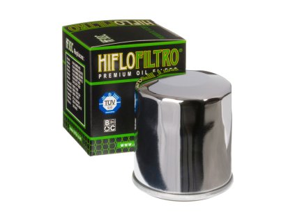 Olejový filtr Hiflofiltro, chrom, Honda, Yamaha, Kawasaki