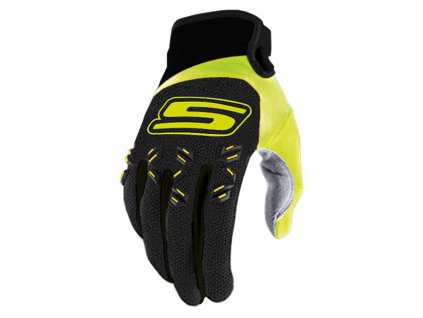 43268-S - MX gloves S-Line homologated, black / fluo yellow - size S