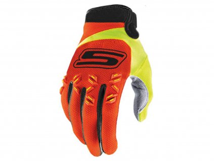 43273-L - MX gloves S-Line homologated, orange / fluo yellow - size L