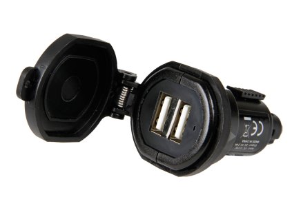 USB nabíječka Din-Tech s 2x USB - Fast Charge - 2700mA 12/32V