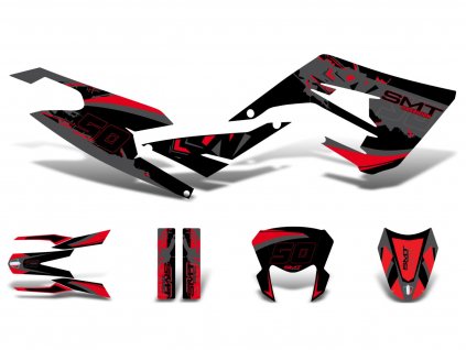 DK-43748 - decal set black-red-grey glossy for Gilera SMT 50 2018-