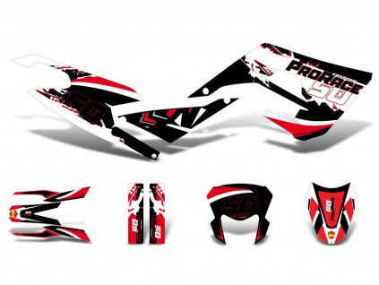 DK-43739 - decal set black-white-red matt for Derbi Senda 50 2018-