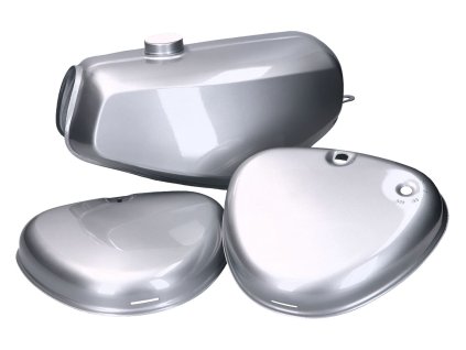 KIT.C.40551-9006 - fuel tank and side cover set silver metallic for Simson S50, S51, S70