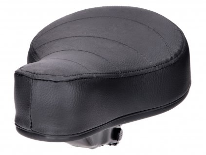 44265 - saddle / seat flat black quilted spring-mounted with Puch logo for Puch moped