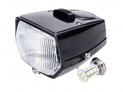 IP44323 - headlight square black LED with switch for Puch Maxi moped