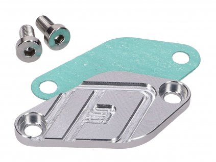 44592-SI - oil pump cover Doppler V2 silver-colored for Minarelli AM6, Derbi EBE, EBS, D50B