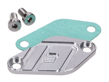 44592-SI - oil pump cover Doppler V2 silver-colored for Minarelli AM6, Derbi EBE, EBS, D50B